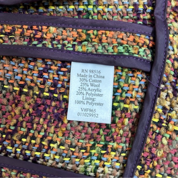 Coldwater Creek Brown Plaid Tweed Blazer Size 4 - Picture 5 of 6